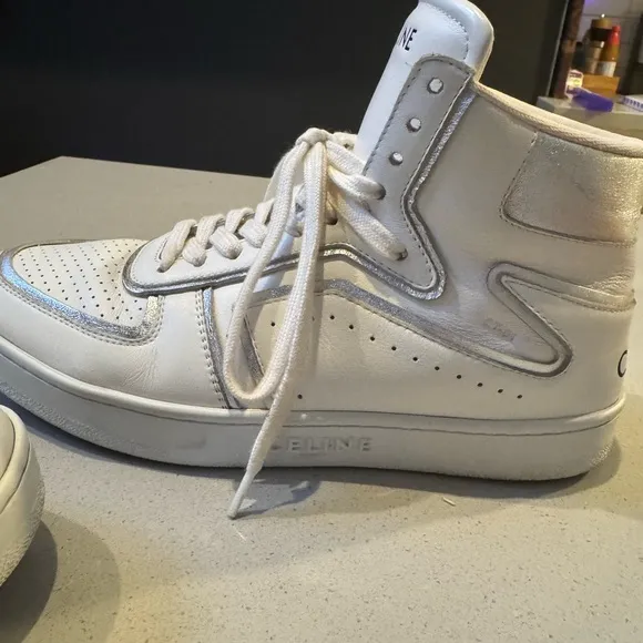 Celine White High-Top Sneakers