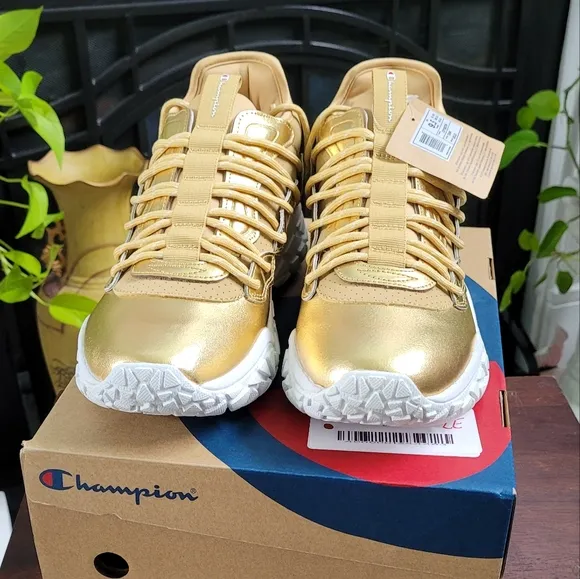 Champion Tank Chunky Gold Sneakers CP100275W 9.5