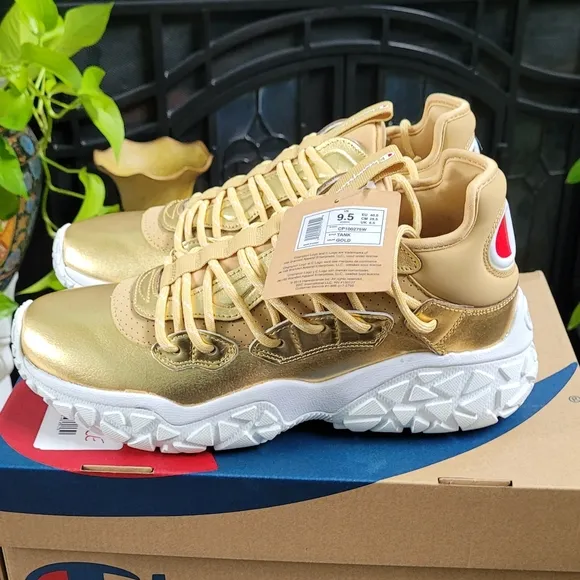 Champion Tank Chunky Gold Sneakers CP100275W 9.5