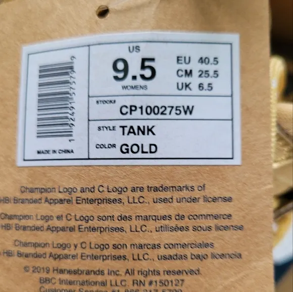 Champion Tank Chunky Gold Sneakers CP100275W 9.5