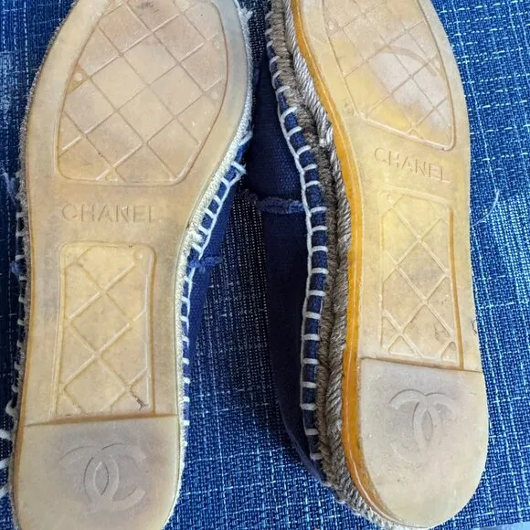 Chanel Dark Blue/Noir Espadrilles Size 36