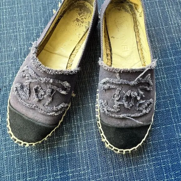 Chanel Dark Blue/Noir Espadrilles Size 36