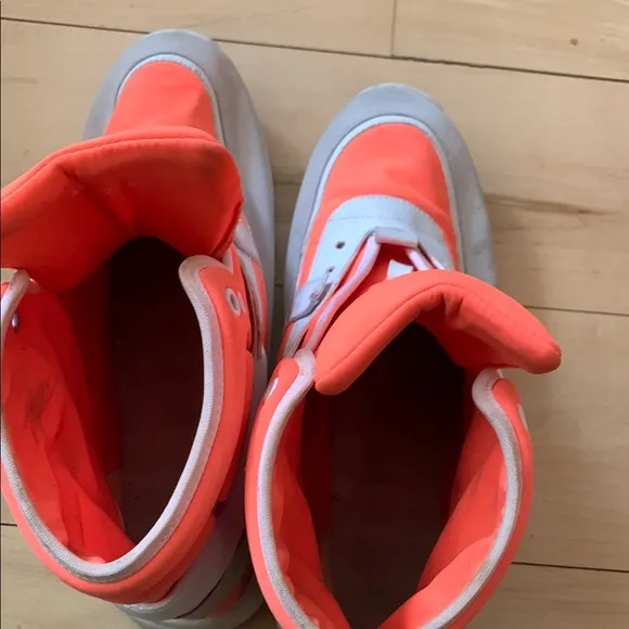 Chanel High-Top Sneakers in Bright Orange and grey and wht