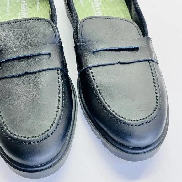 Childrenchic School Treated Leather Loafers Size 37 in  Black Classic