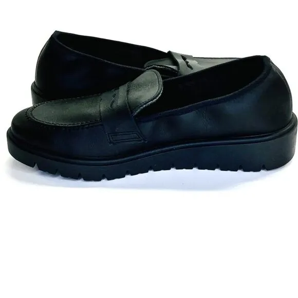 Childrenchic School Treated Leather Loafers Size 37 in  Black Classic