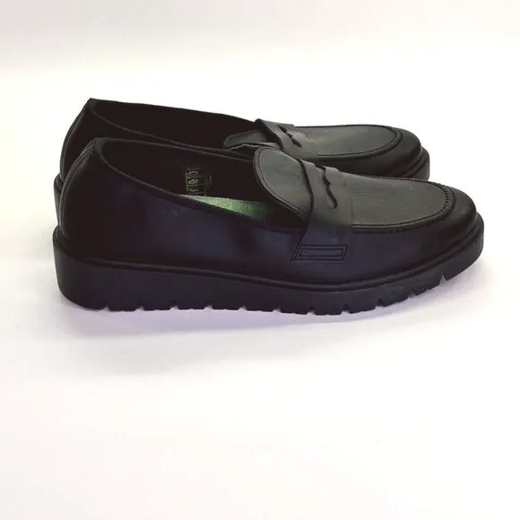 Childrenchic School Treated Leather Loafers Size 37 in  Black Classic