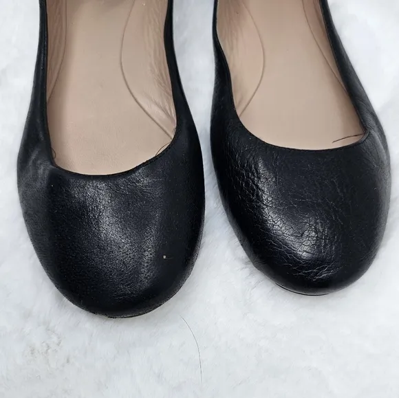Chloe back lace Marli black leather flats