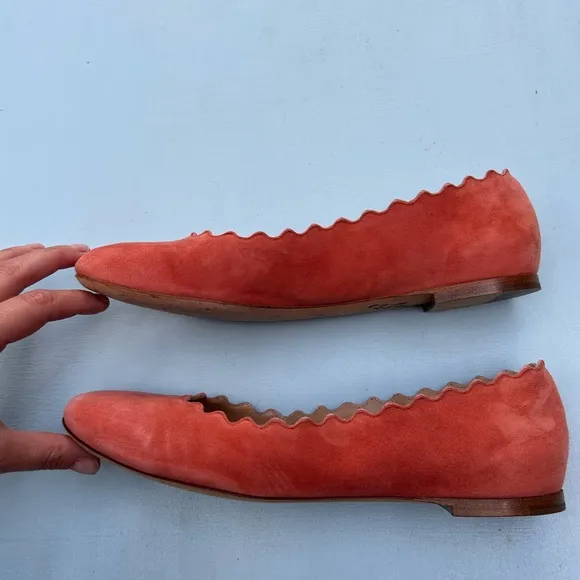 Chloe Lauren Scalloped Ballet Flats