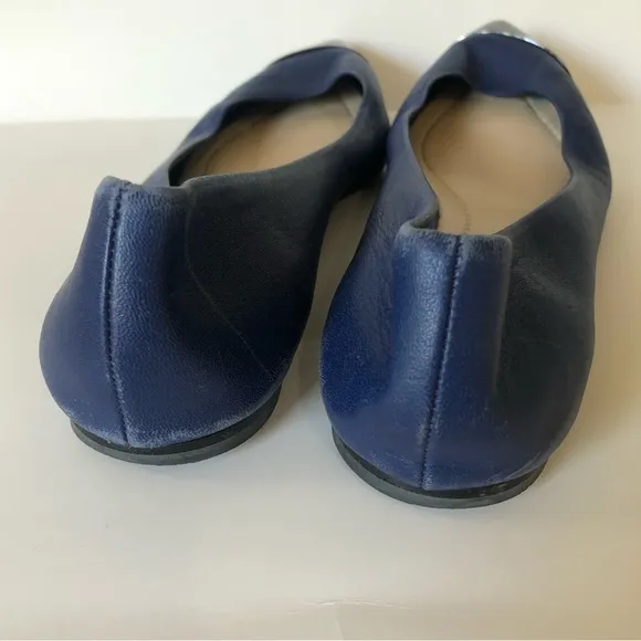 CHRISTIAN DIOR Blue &amp; Metallic Blue Pointed Toe Flats