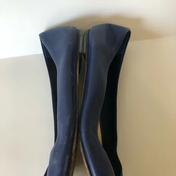 CHRISTIAN DIOR Blue &amp; Metallic Blue Pointed Toe Flats