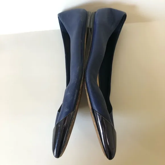 CHRISTIAN DIOR Blue &amp; Metallic Blue Pointed Toe Flats