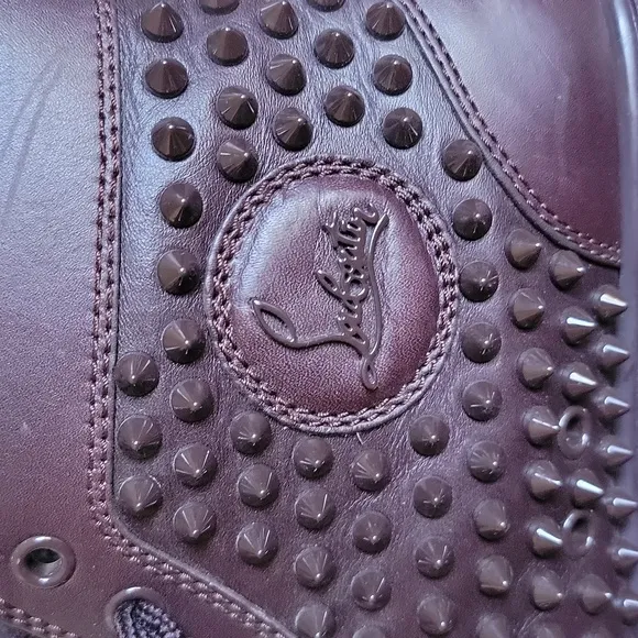 Christian LOUBOUTIN Stylish Purple High-Top Sneakers