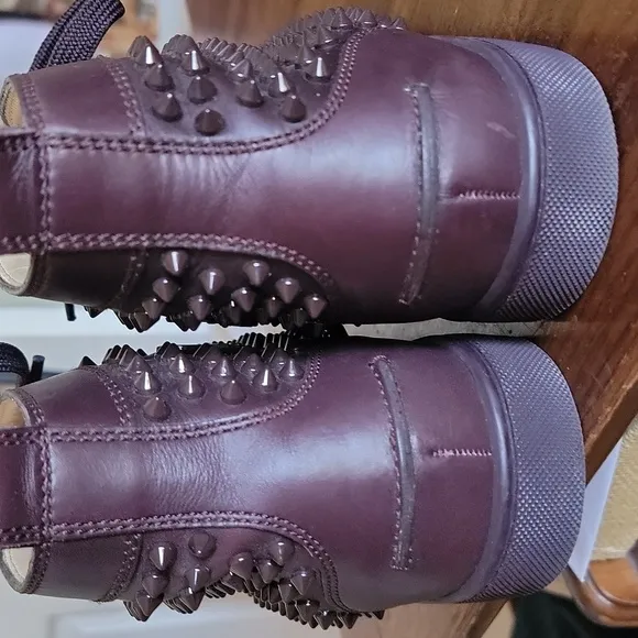 Christian LOUBOUTIN Stylish Purple High-Top Sneakers