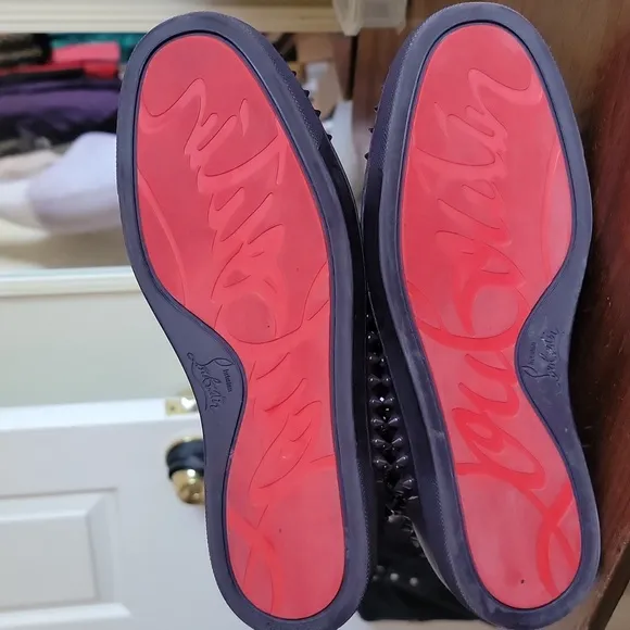 Christian LOUBOUTIN Stylish Purple High-Top Sneakers
