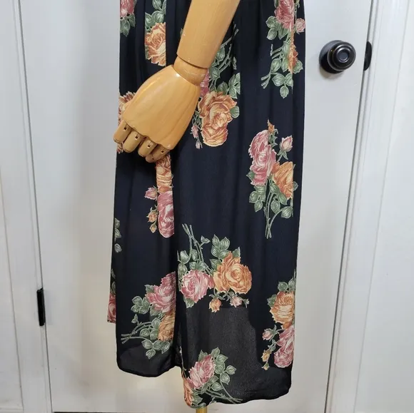 Christy Dawn Black Floral Spring Dress Size XL
