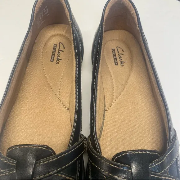 Clarks Comfy Preppy Women's Black Loafers Size 8