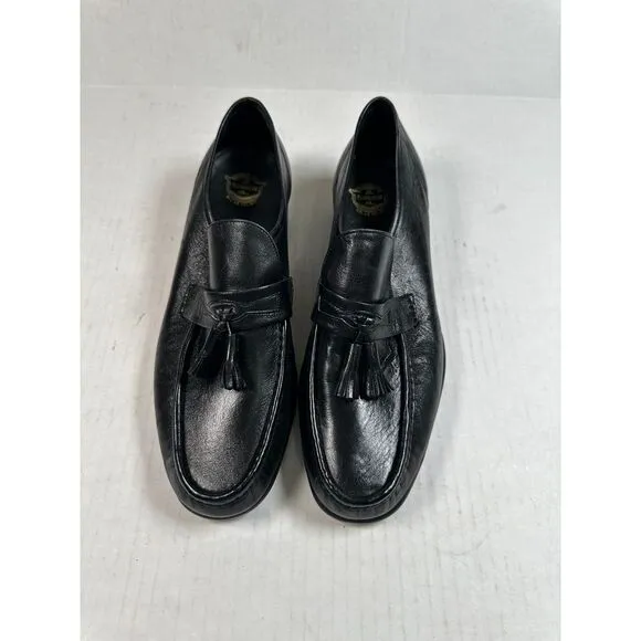 Classic Black Leather‎ Tassel Loafers Dress Shoes for Men Size 10D
