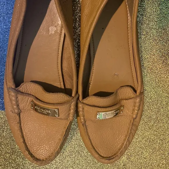 COACH CAMEL BRITISH TAN GOLD LEATHER Loafers CLASSIC