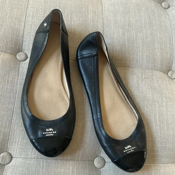 Coach Chelsea Black Ballet Flats Size 9 B