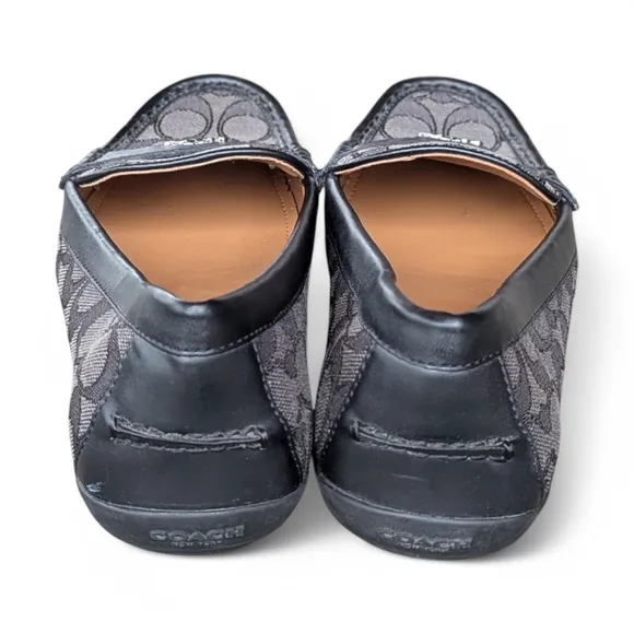 Coach Loafers Classic Logo Odette Black Smoke Loafers Women's Slip On Flats 7.5