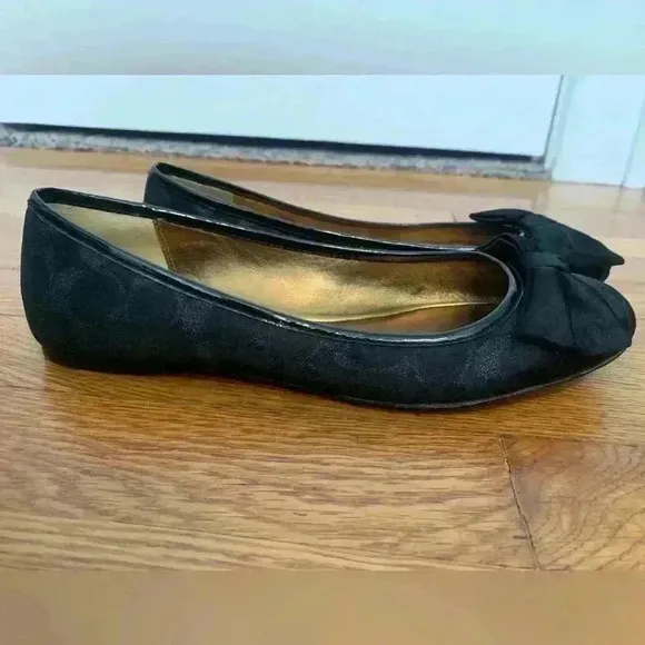 Coach Lynn Bow Ballet Flats Fabric, Coach logo, Women’s Size 8