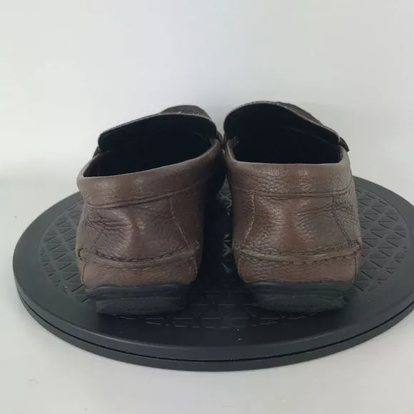 Coach Mott Driver Leather Penny Loafers Classic Logo Brown FG1105 Men's Size 8