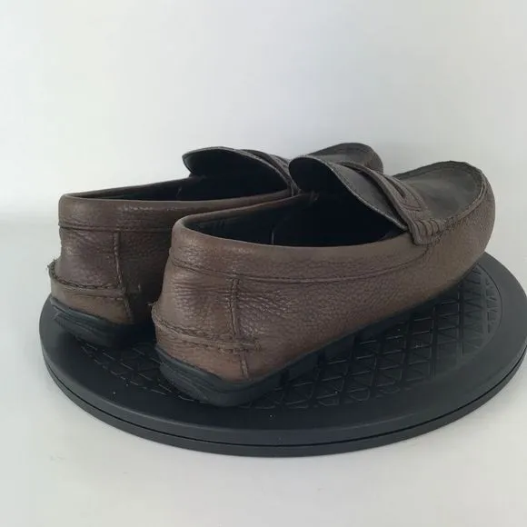 Coach Mott Driver Leather Penny Loafers Classic Logo Brown FG1105 Men's Size 8