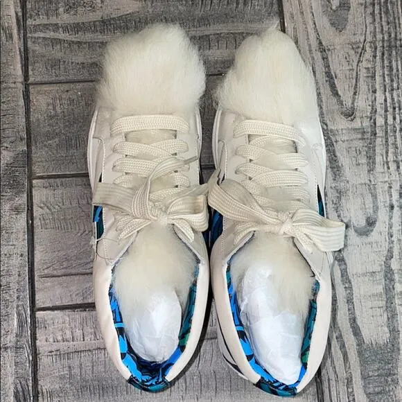 Coach Sheep Sherling Pointy Toe High Top Sneakers
