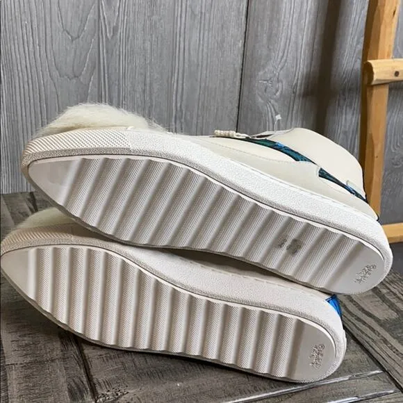 Coach Sheep Sherling Pointy Toe High Top Sneakers