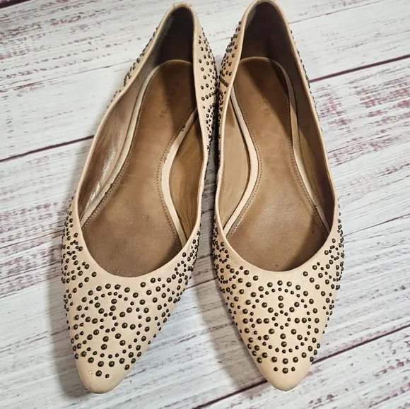 Coach studded pointed flats