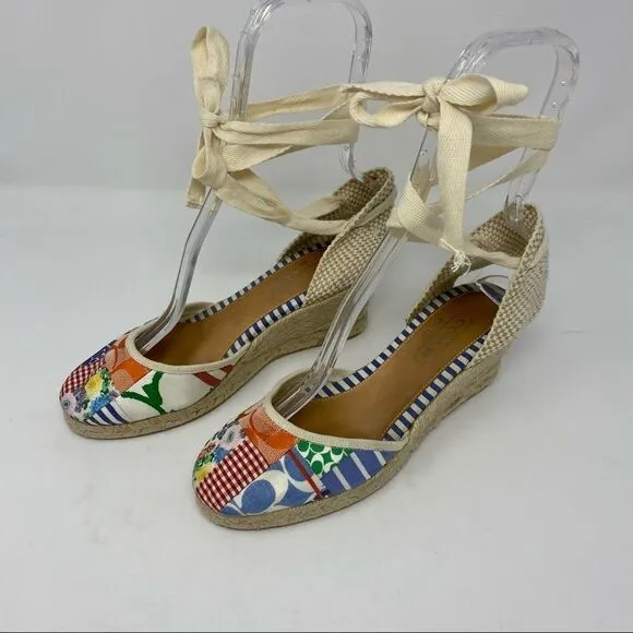 Coach Lace-up Patchwork Espadrilles- Size 7