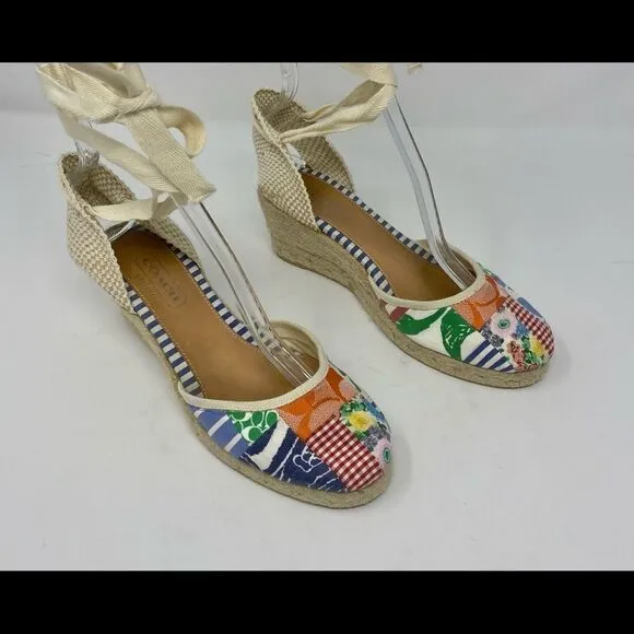 Coach Lace-up Patchwork Espadrilles- Size 7