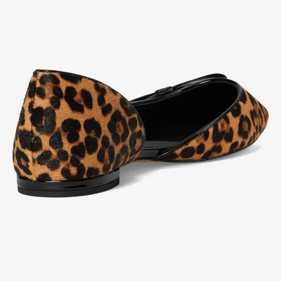 Cole Haan Ballet Flats Leopard Print Size 7 Noella Bow Skimmer Point Toe