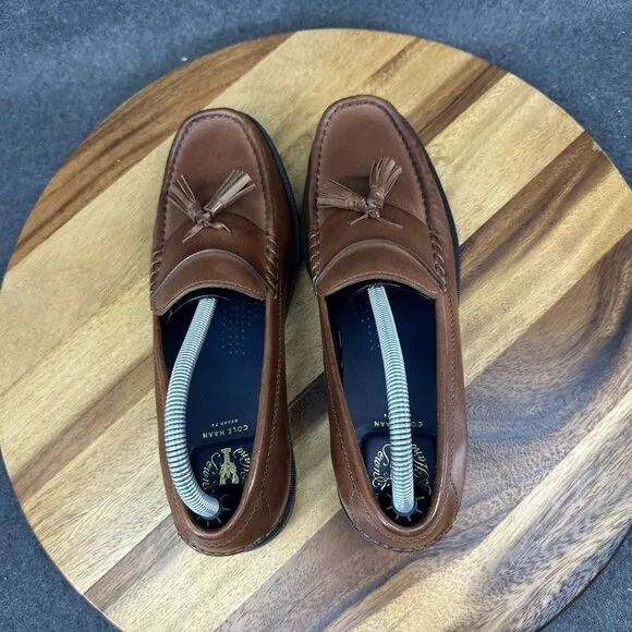 Cole Haan C25264 Maine Pinch Classic Mens Brown Leather Tassel Loafers US 8.5M