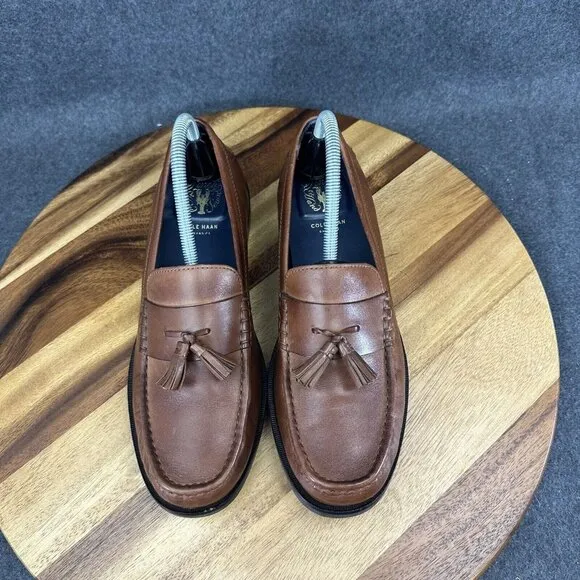 Cole Haan C25264 Maine Pinch Classic Mens Brown Leather Tassel Loafers US 8.5M