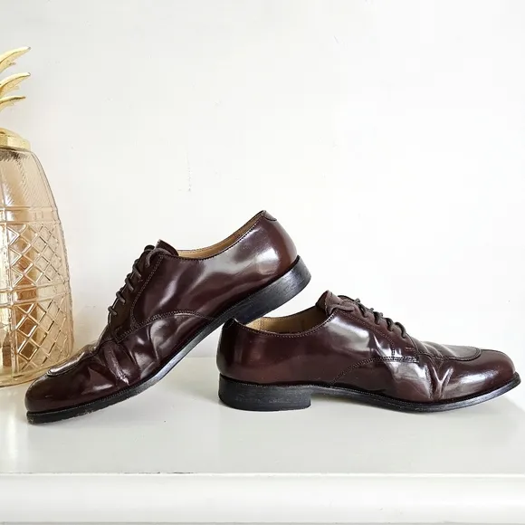 Cole Haan Calhoun Oxford C00590 Mahogany Genuine Leather Dress Shoe Men's 10.5D