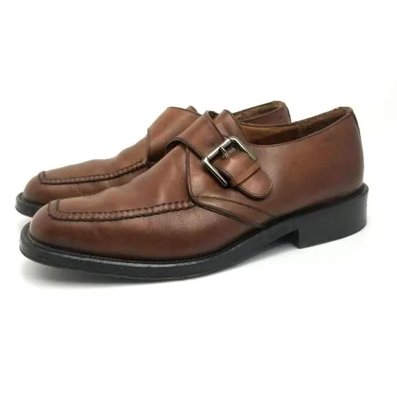 Cole Haan City Monk Single Strap Buckle Brown Leather Oxford Dress Shoes Size 8D