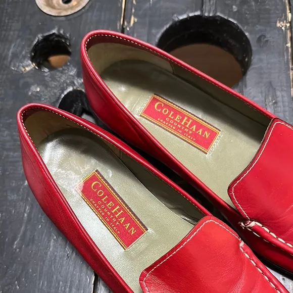 COLE HAAN Country Classic Red Leather Loafers