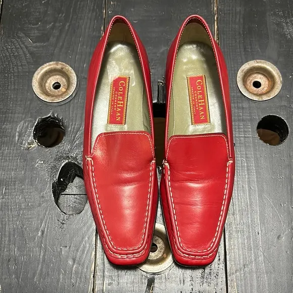 COLE HAAN Country Classic Red Leather Loafers