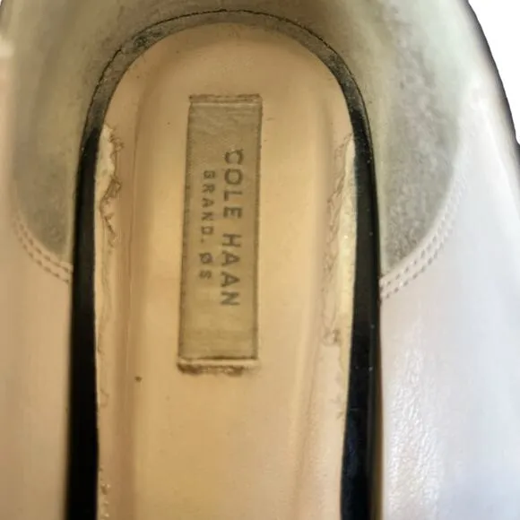 Cole Haan Loafer Pump Margarite Size 8 B Black Leather Kiltie Fringe Comfot