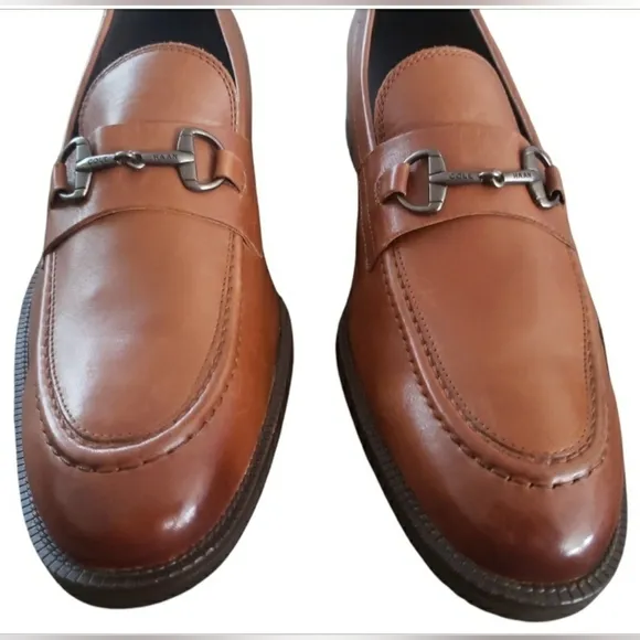 Cole Haan Men 10.5 Classic Leather Comfort Arch Support Insole Bit Dress Loafers