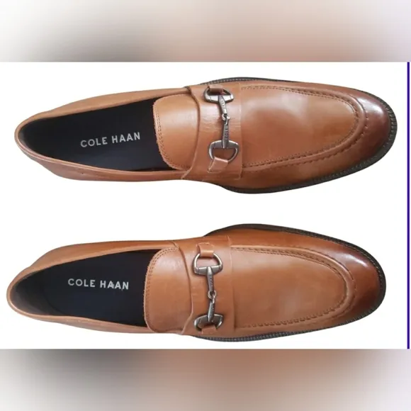 Cole Haan Men 10.5 Classic Leather Comfort Arch Support Insole Bit Dress Loafers