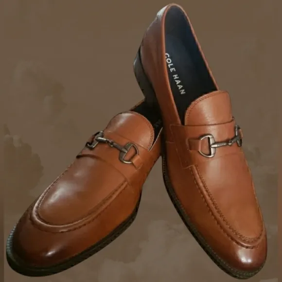 Cole Haan Men 10.5 Classic Leather Comfort Arch Support Insole Bit Dress Loafers