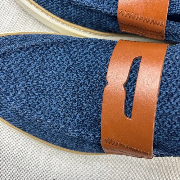 Cole Haan Mens Blue Knit Laceless Slip On Loafers 11M
