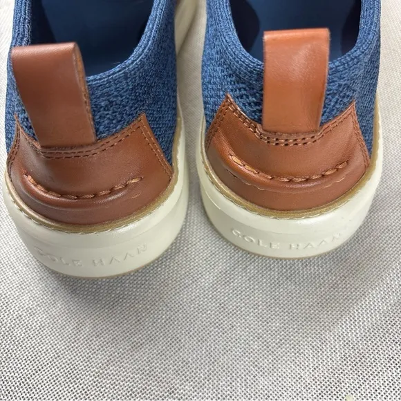 Cole Haan Mens Blue Knit Laceless Slip On Loafers 11M