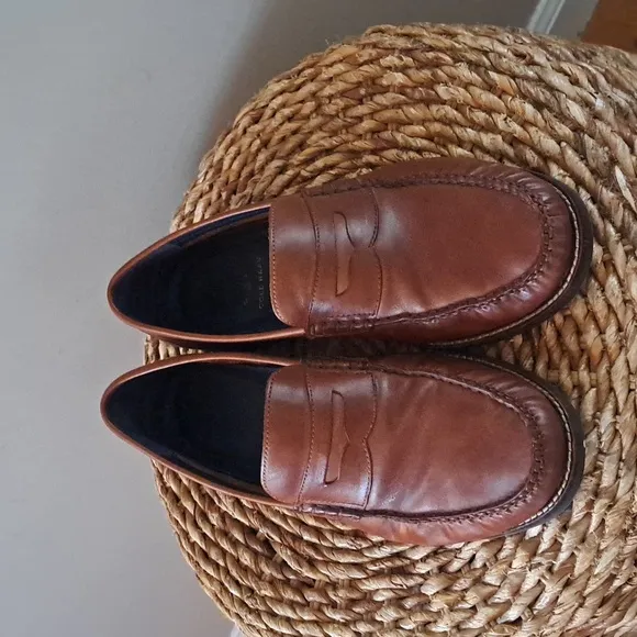 Cole Haan Mens Classic Pinch‎ Maine Saddle Brown Leather Penny Loafers Size 10