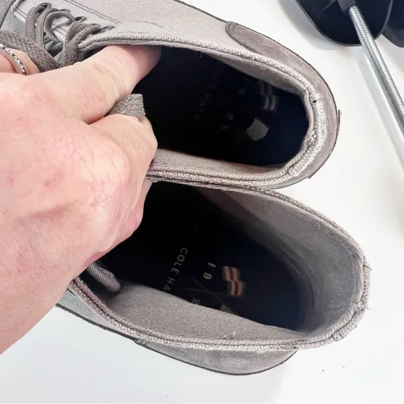 Cole Haan Nantucket Gray High Top Sneakers Men's 7.5 M Lace-up Casual