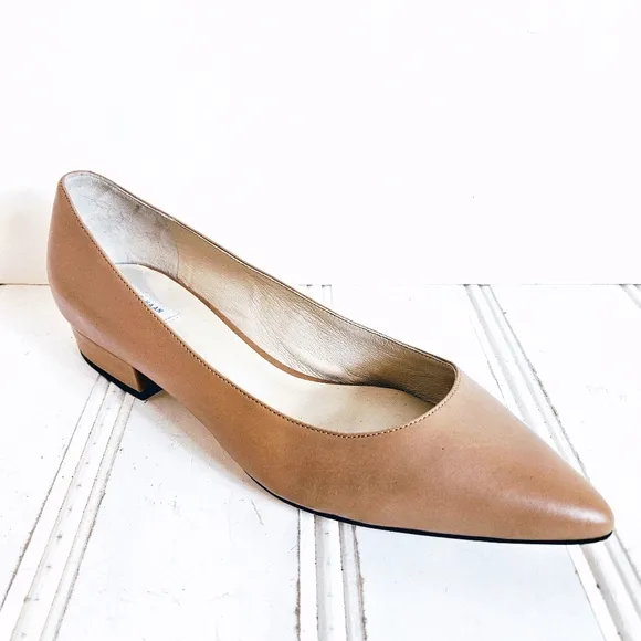 Cole Haan Shoes Womens Size 8.5 Tan Vesta Skimmer Flats Pointed Toe Career