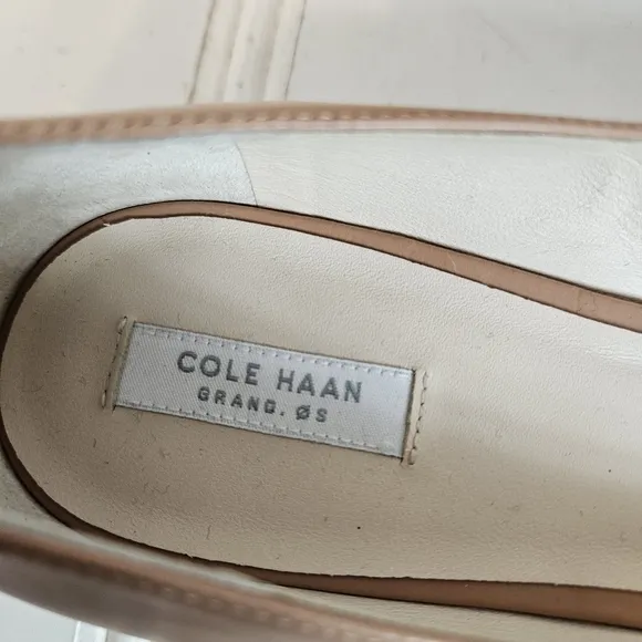 Cole Haan Shoes Womens Size 8.5 Tan Vesta Skimmer Flats Pointed Toe Career