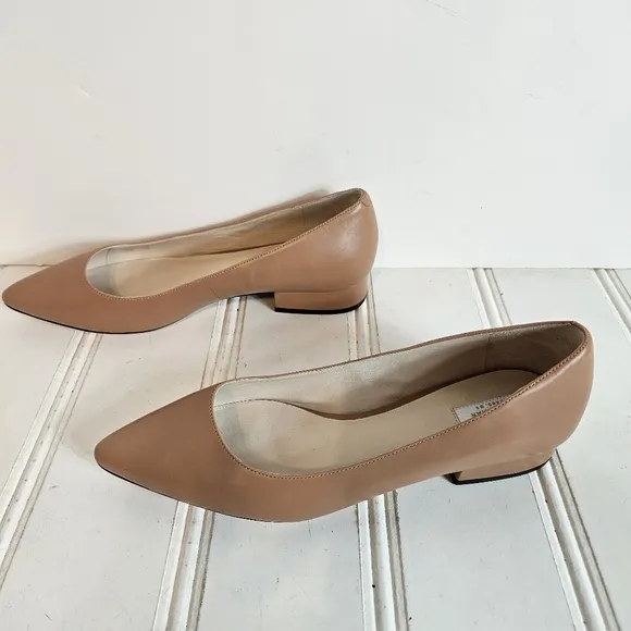 Cole Haan Shoes Womens Size 8.5 Tan Vesta Skimmer Flats Pointed Toe Career